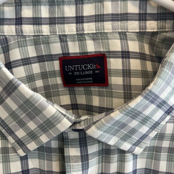 Untuckit Button Up Shirt Reid #41034 Color Green Size XXL - Picture 2 of 7